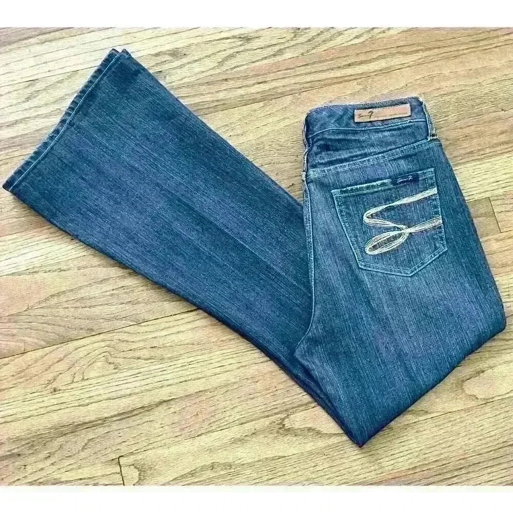 Seven 7 premium denim Ladies Size 6 Medium Wash Bootcut Jeans - Picture 2 of 10